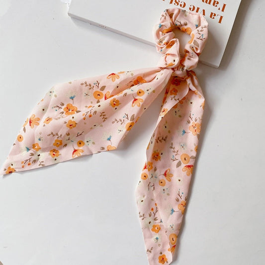 Chouchou Foulard en Satin Fleuri - Collection Primavera