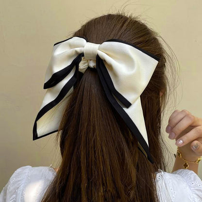 Chouchou en Satin Nœud Papillon Blanc