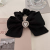 Chouchou en Satin Papillon avec Strass Harper Noir
