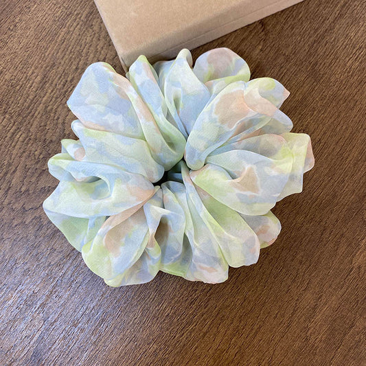 Chouchou en Aquarelle Douce Bleu & Vert - Collection Iris Aurora