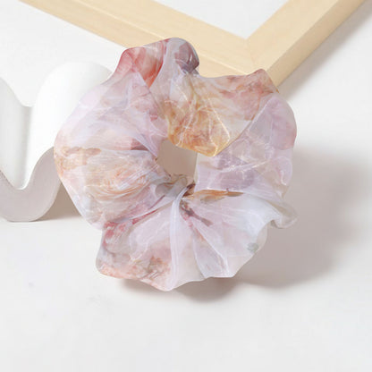 Chouchou XXL en Voile Fleuri Zoey Blanc