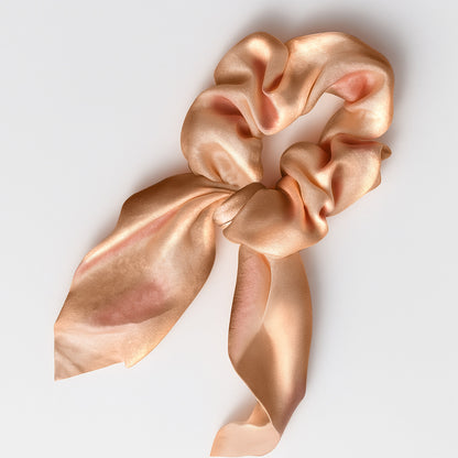 Chouchou en Satin Papillon Beige - Collection Mariposa