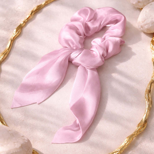 Chouchou en Satin Papillon Mariposa Rose