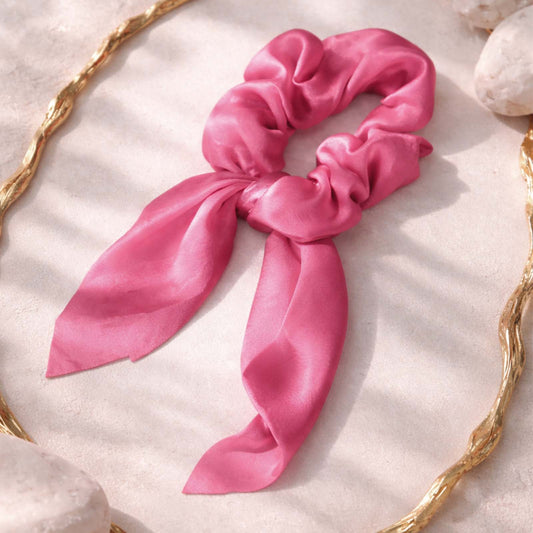 Chouchou en Satin Papillon Mariposa Fuchsia