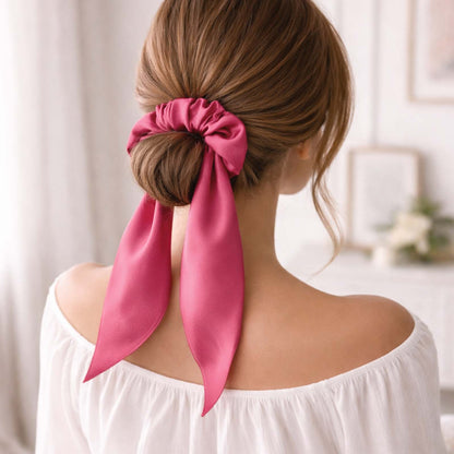 Chouchou en Satin Papillon Mariposa Fuchsia