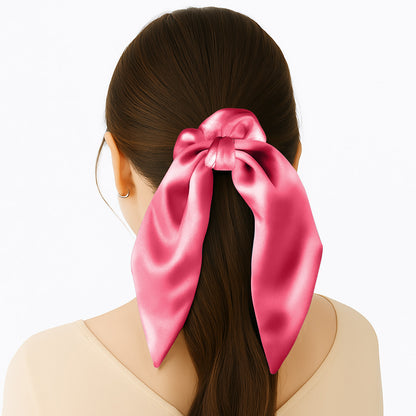 Chouchou en Satin Papillon Fuschia