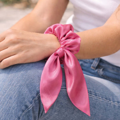 Chouchou en Satin Papillon Mariposa Fuchsia