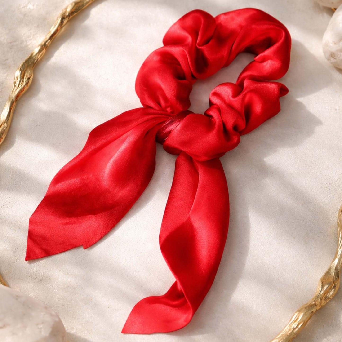 Chouchou en Satin Papillon Mariposa Rouge