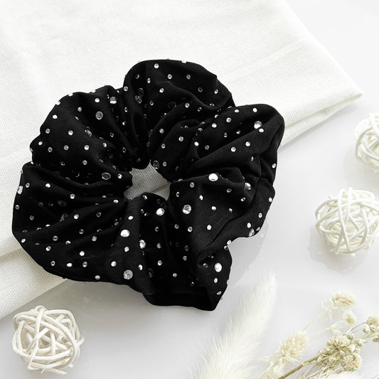 Chouchou en Satin Cristal Noir