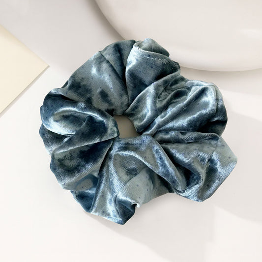 Chouchou XXL à Pois Morgane en Velours Bleu