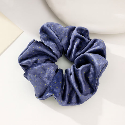 Chouchou XXL à Pois Morgane en Velours Violet