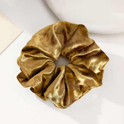 Chouchou XXL à Pois Morgane en Velours Jaune