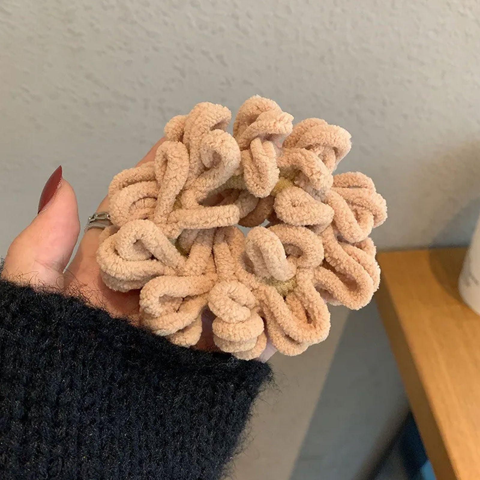 Chouchou en Velours Bouclette Sable - Collection Léonie