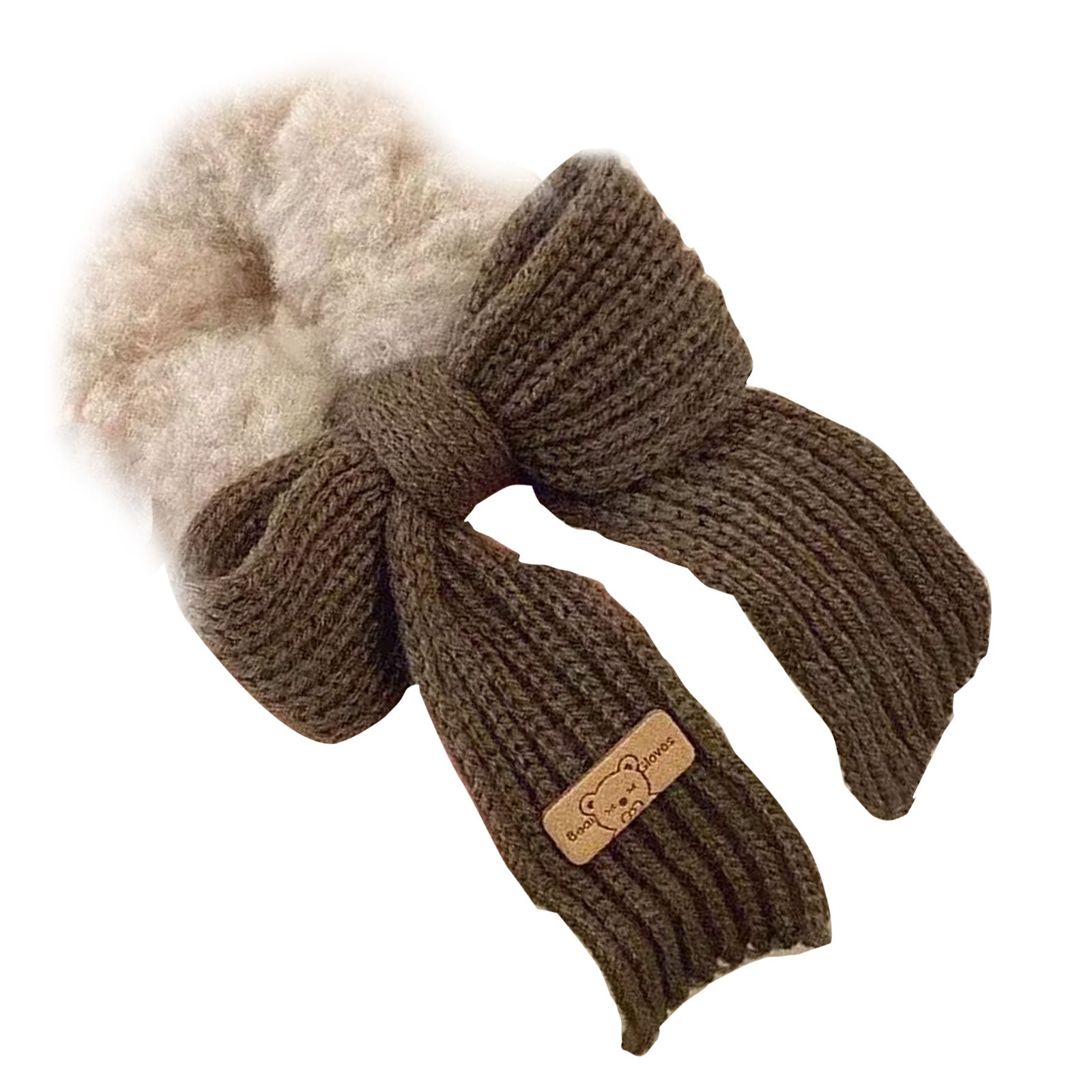 Chouchou Tricot & Fourrure - Kaki Naturel