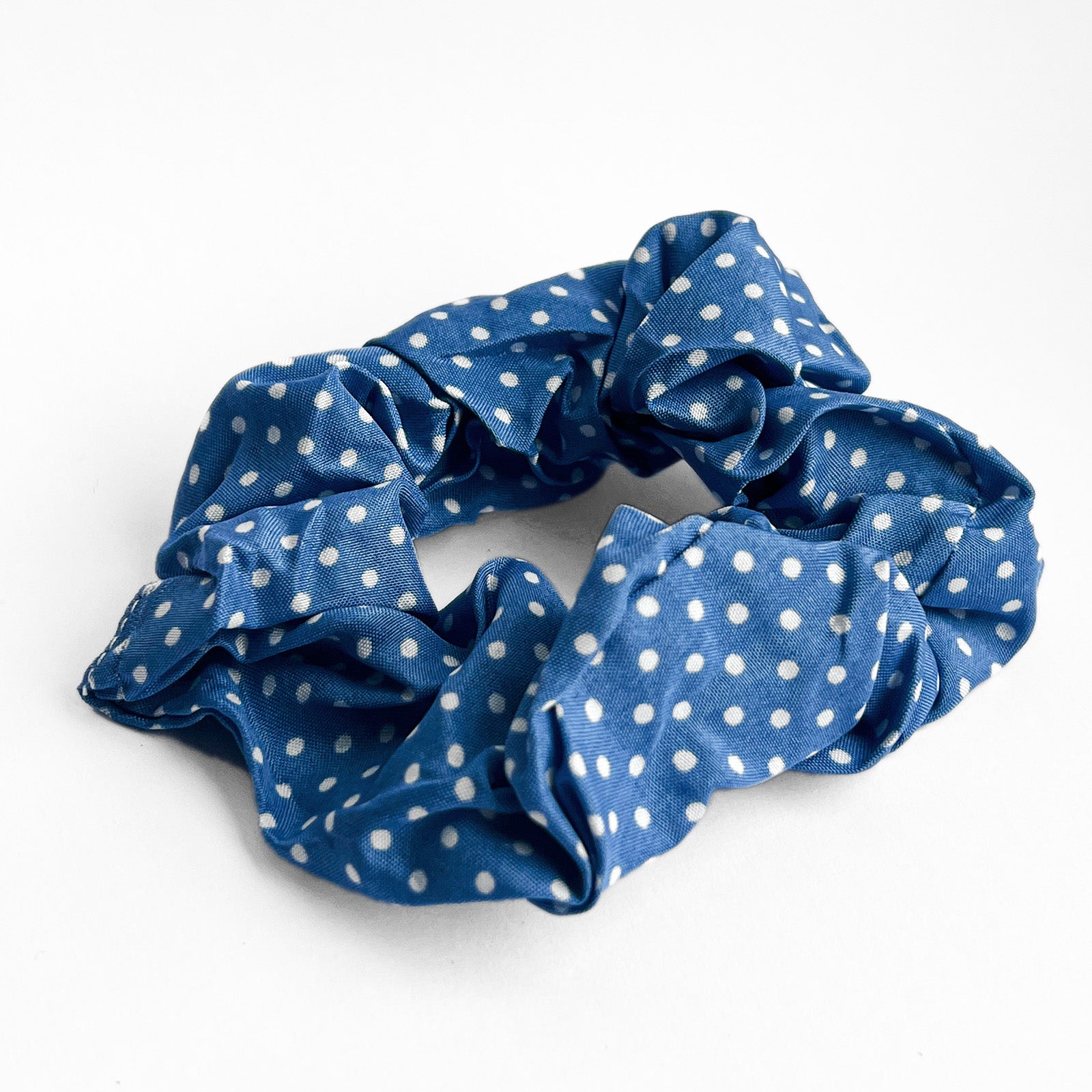 Chouchou à Pois Vintage Bleu & Blanc
