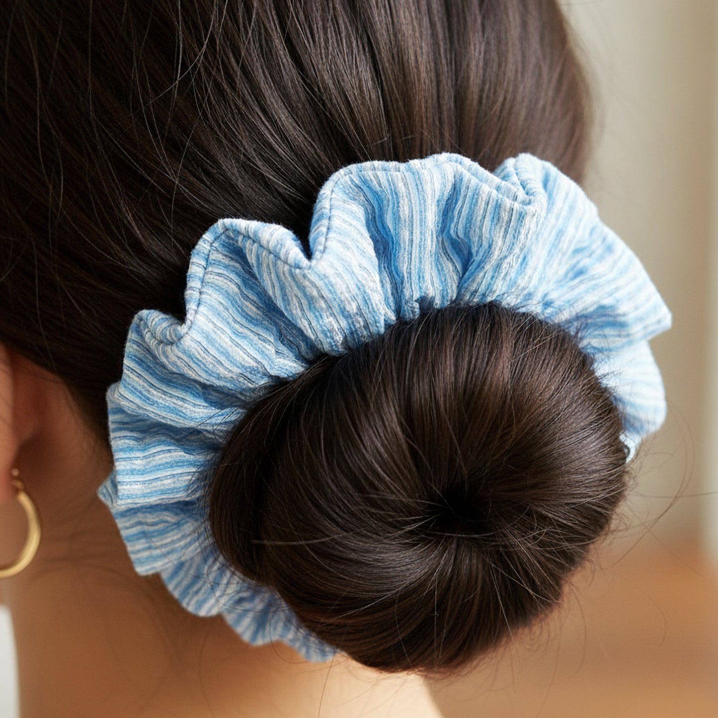 Chouchou XXL en Mousseline Ally Bleu