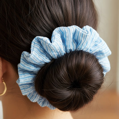 Chouchou XXL en Mousseline Ally Bleu