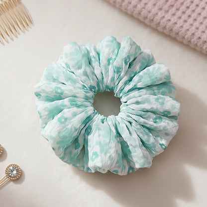 Chouchou XXL en Mousseline Fleurie Ally Vert