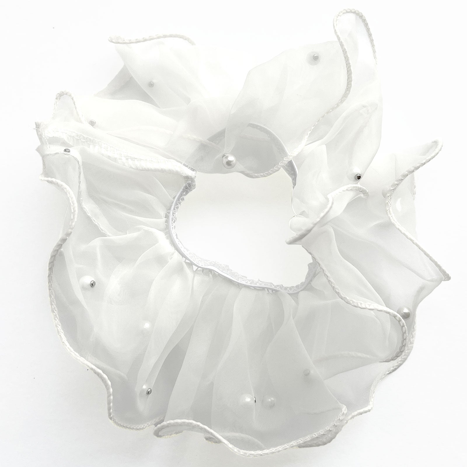 Chouchou en Tissu Léger avec Perles - Collection Gisèle