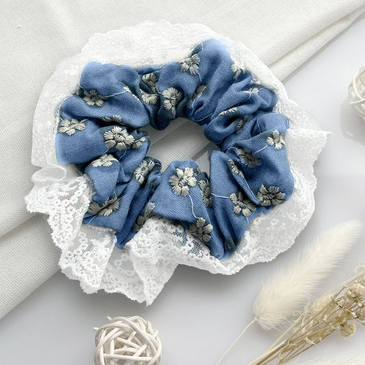 Chouchou en Denim & Dentelle - Collection Manon