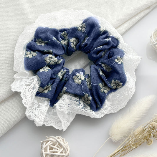 Chouchou en Denim & Dentelle - Collection Manon