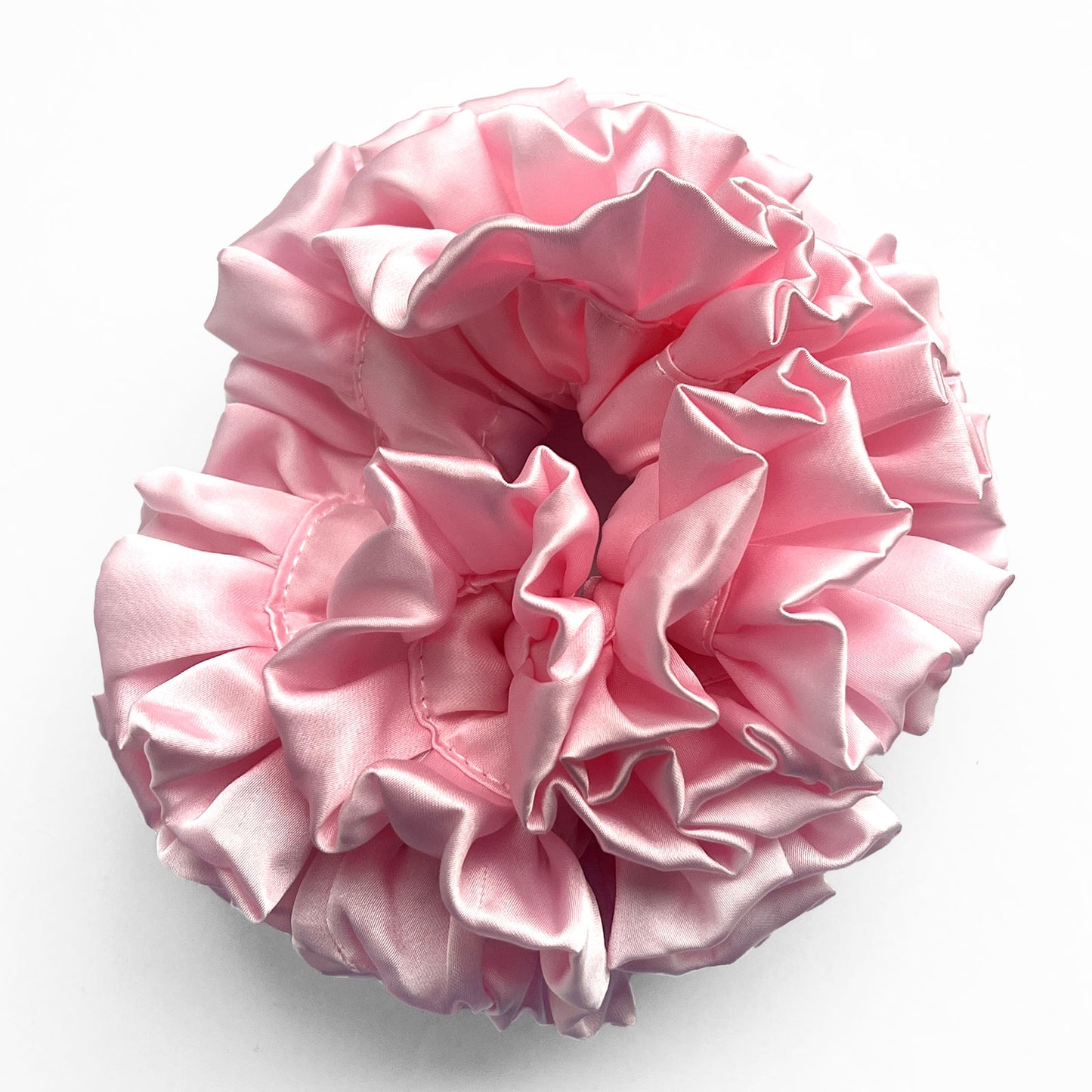 Chouchou Oversize en Satin Rose - Collection Clarence
