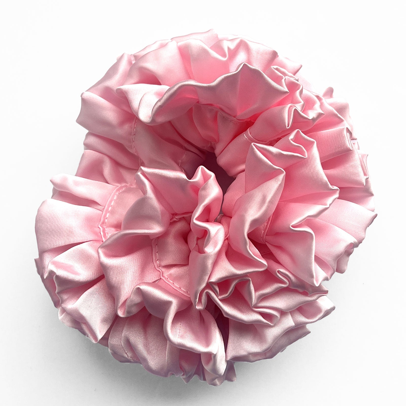 Chouchou Oversize en Satin Rose - Collection Clarence