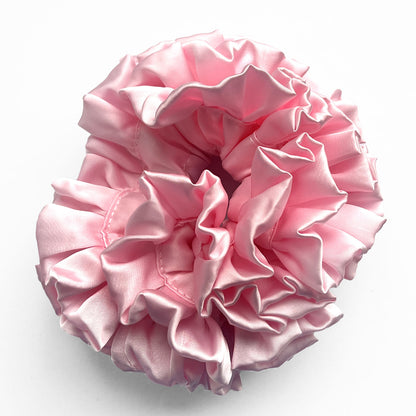 Chouchou Oversize en Satin Rose - Collection Clarence