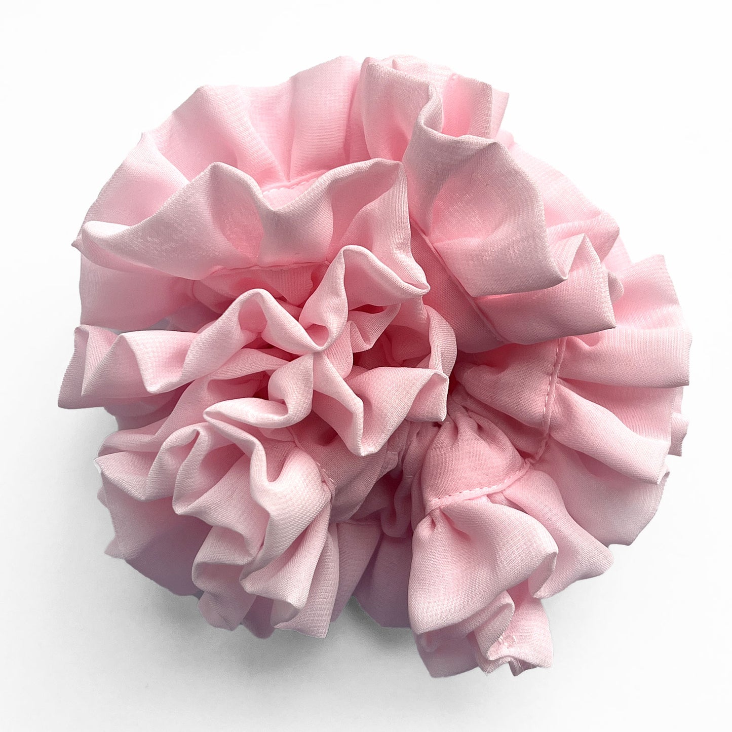 Chouchou en Mousseline Vaporeuse Cosette Rose Pâle