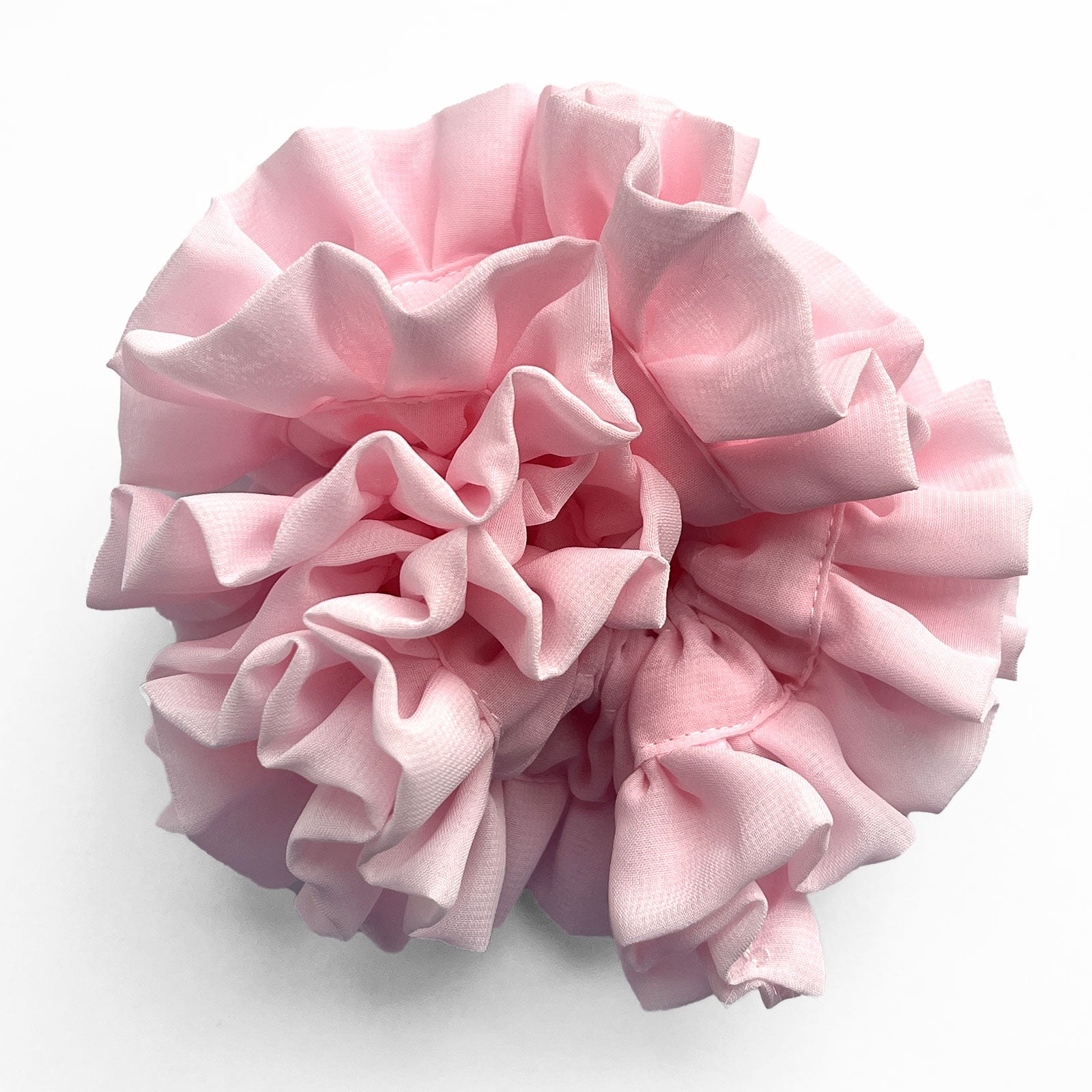 Chouchou en Mousseline Vaporeuse Cosette Rose Pâle
