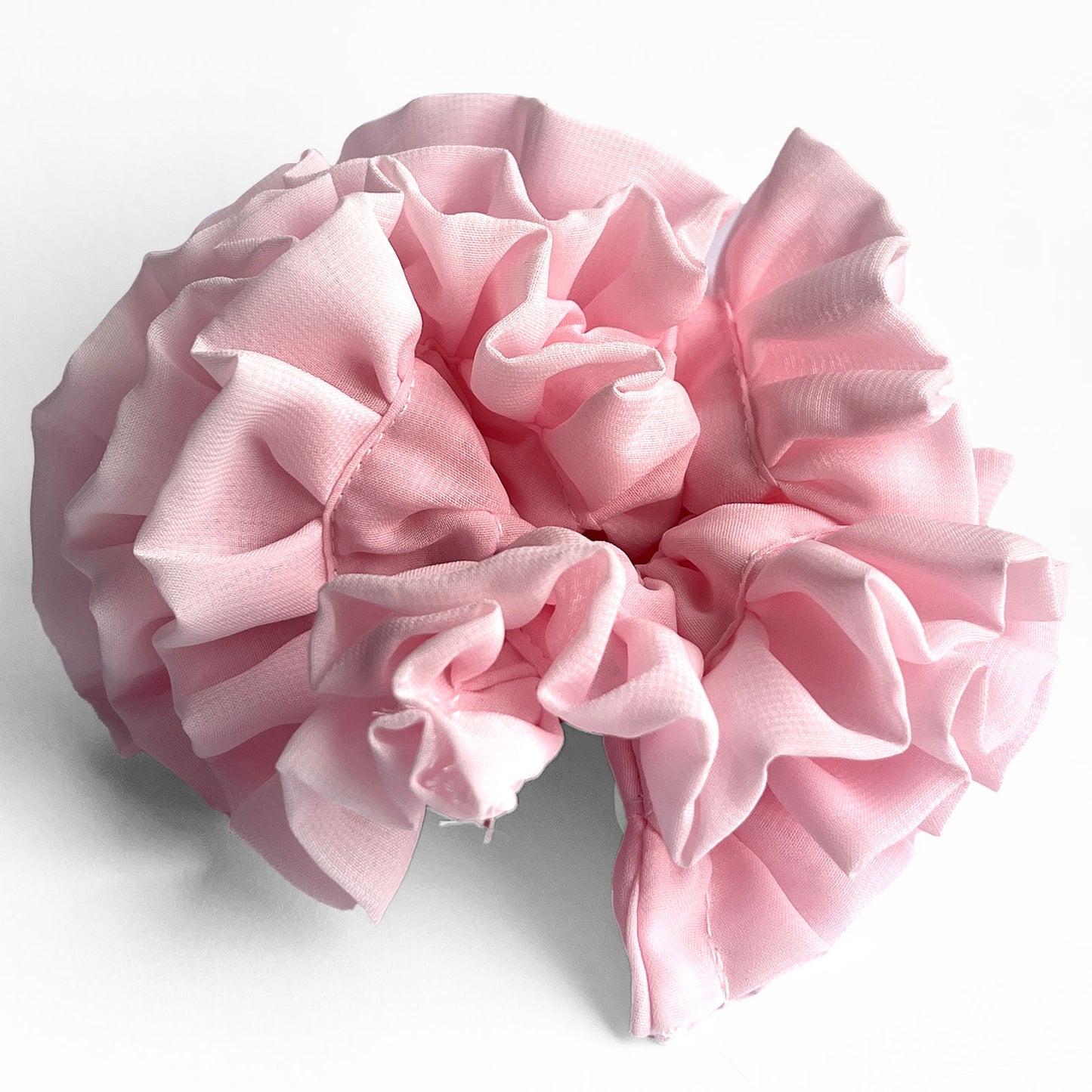 Chouchou Maxi pour Cheveux en Mousseline Vaporeuse Décontractée Rose Pâle