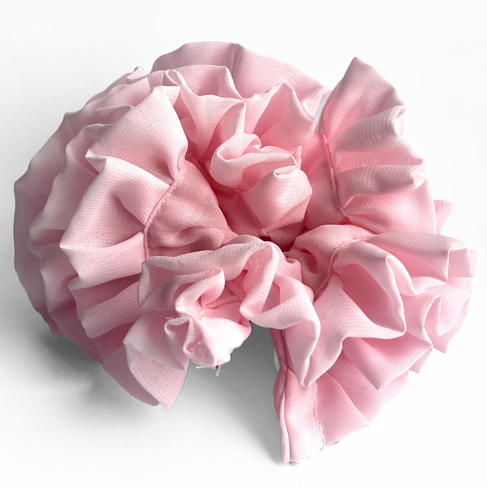 Chouchou Maxi pour Cheveux en Mousseline Vaporeuse Décontractée Rose Pâle