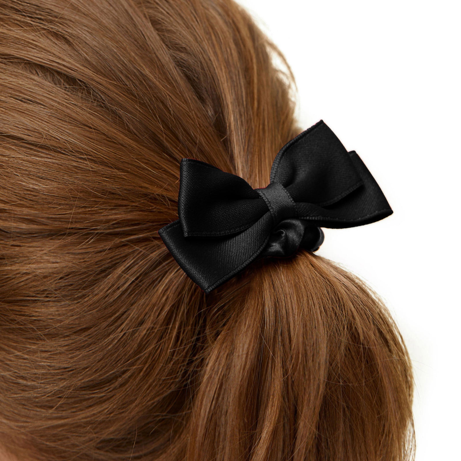 Chouchou Satin à Nœud Papillon Noir