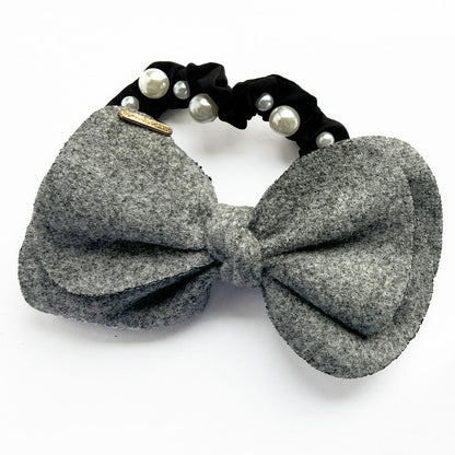 Chouchou en Satin à Nœud & Perles - Collection Carmeline
