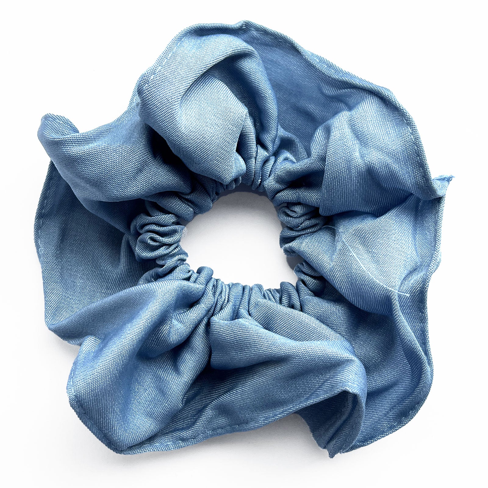 Chouchou en Tissu Plissé Bleu - Collection Sage