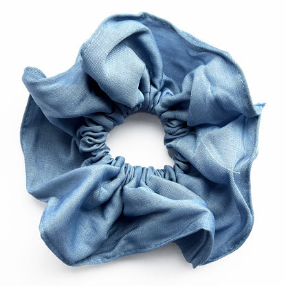 Chouchou en Tissu Plissé Bleu - Collection Sage