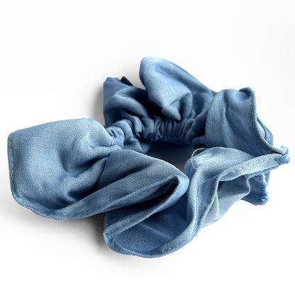 Chouchou en Tissu Plissé Bleu