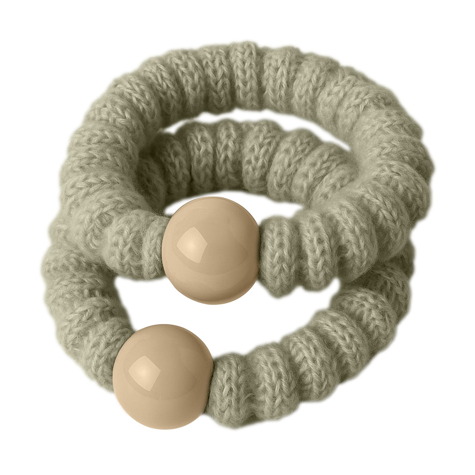 Duo de Chouchous en Maille avec Perle Astrid Vert