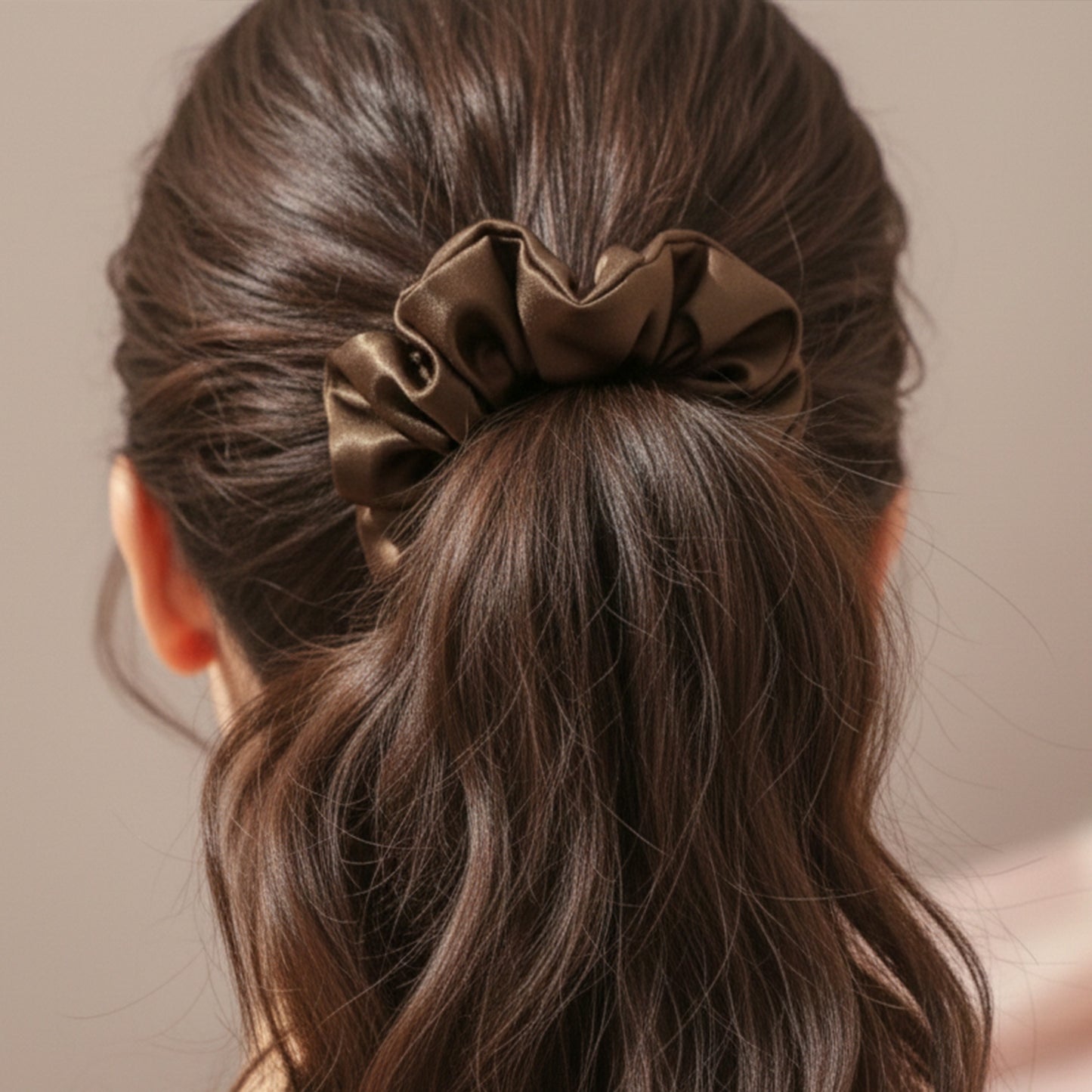 Chouchou XXL en Soie Jennie Marron