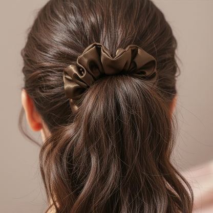 Chouchou XXL en Soie Jennie Marron