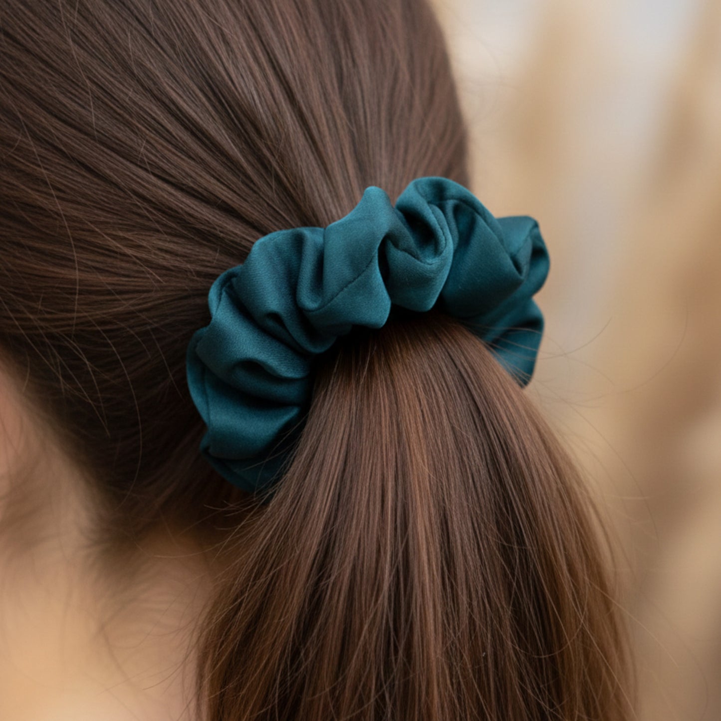 Chouchou en Soie Jennie Vert Émeraude