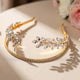 Couronne Fine Dorée Strass et Feuilles en Cristal Style Bohème Chic