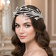 Couronne Fine Argenté Cristaux Gouttes Scintillantes à Strass et Cristaux Marquise