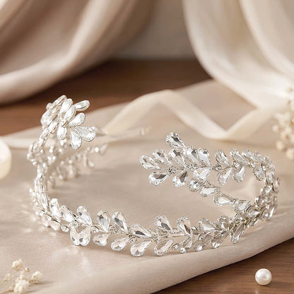 Couronne Féerie Florale à Feuillage en Pierres Cristallisées