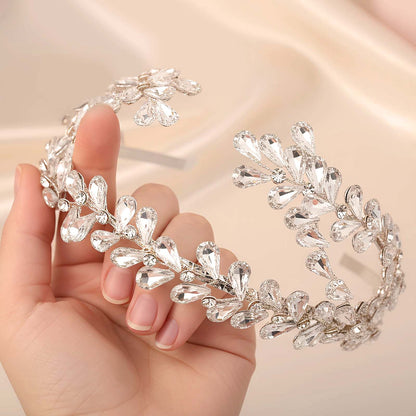 Couronne Féerie Florale à Feuillage en Pierres Cristallisées