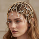Couronne Contemporaine Dorée à Branches de Laurier Cristallisées