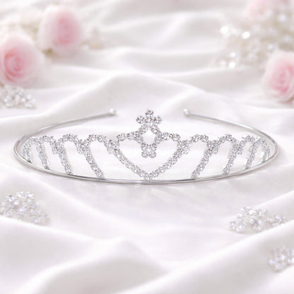 Tiare Délicate Romance Subtile à Motif cœur en Strass Style Classique