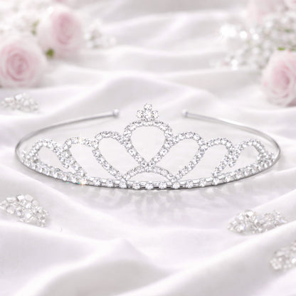 Tiare Délicate Rosée Élégante à Cristaux Étincelants Motif Romantique