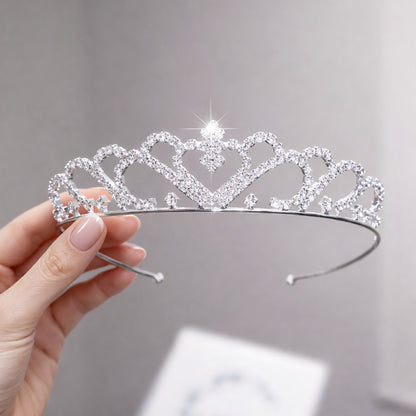 Tiare Délicate Sublime Argent à Cristaux Brillants Motif Cœurs Entrelacés