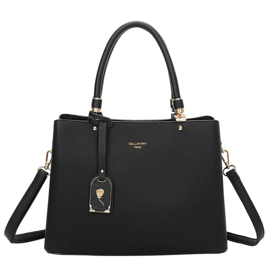 Sac à Main Cabas à Attache Florale Octavia Noir